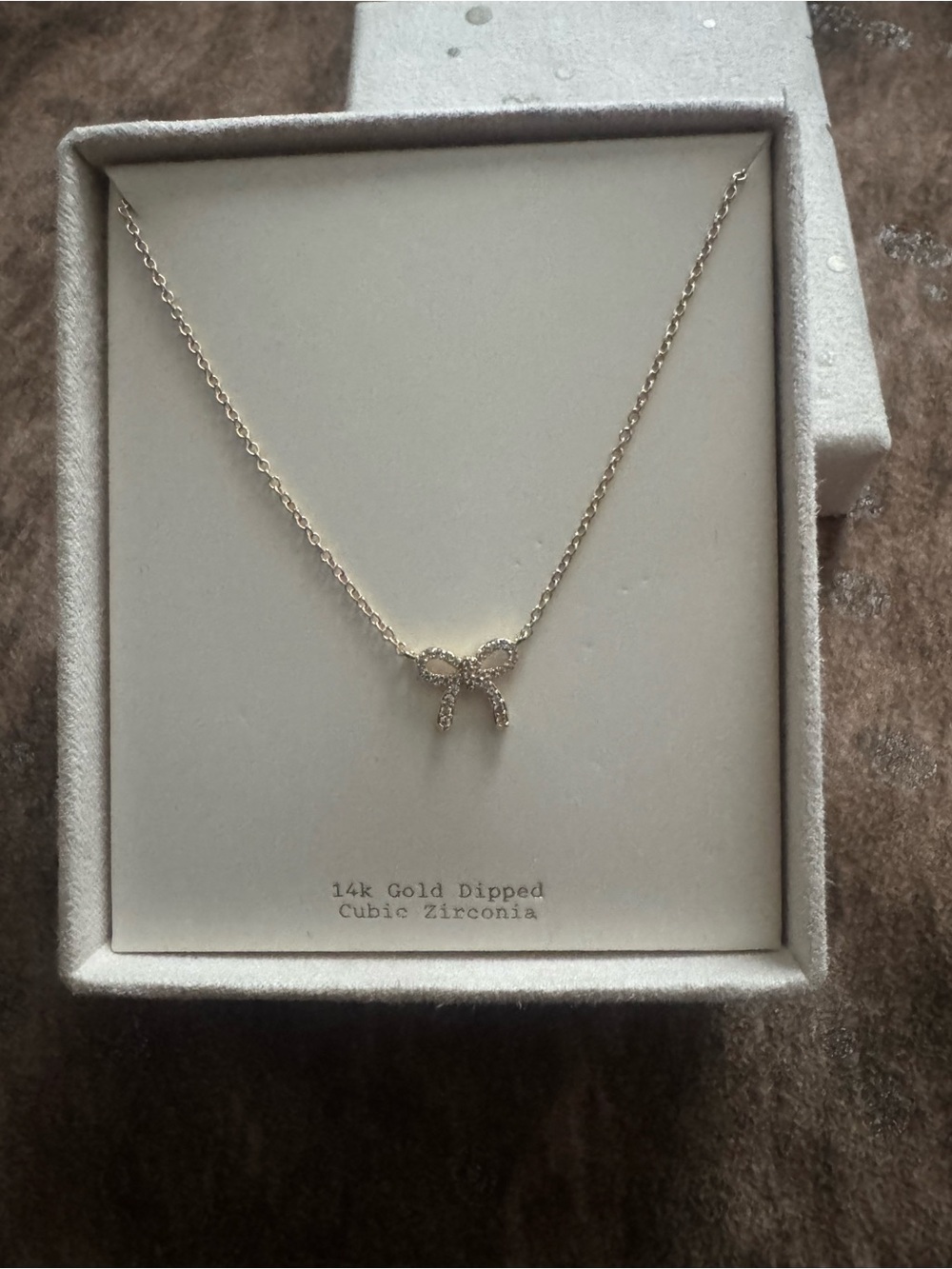 Target Gold Bow Pendant Necklace with Cubic Zirconia - Gold